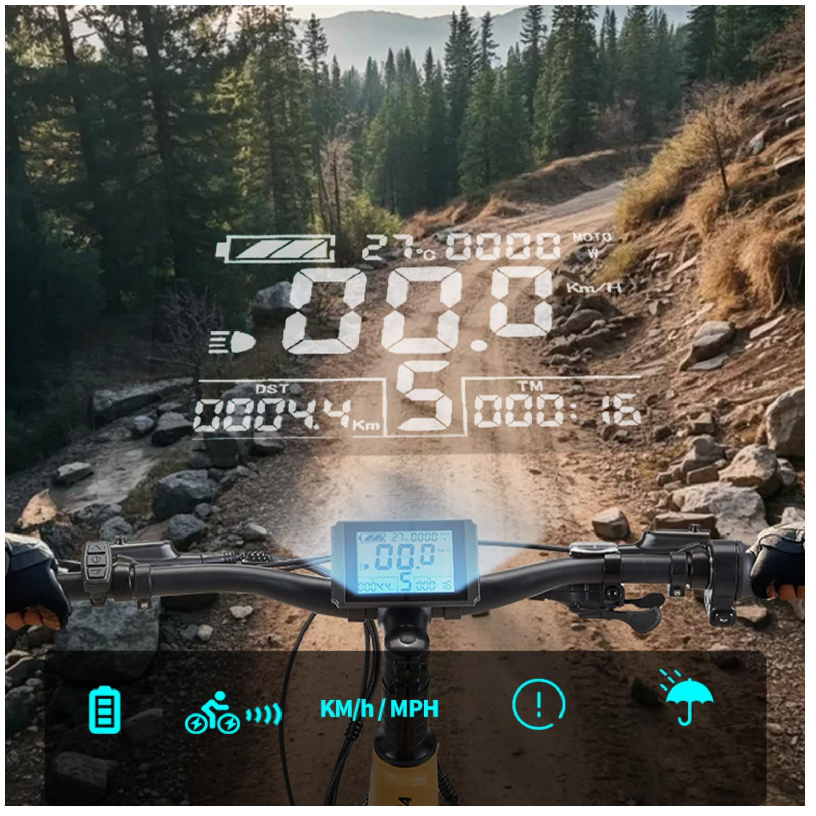 K1 EBike E-MTB mit Doppelfederung 27,5 Zoll | 48V 20Ah Akku 160 km Reichweite | 80Nm Motor, 9-Gang & 27,5×2,8 Bereifung | Unisex Stadttrail Geländetauglich