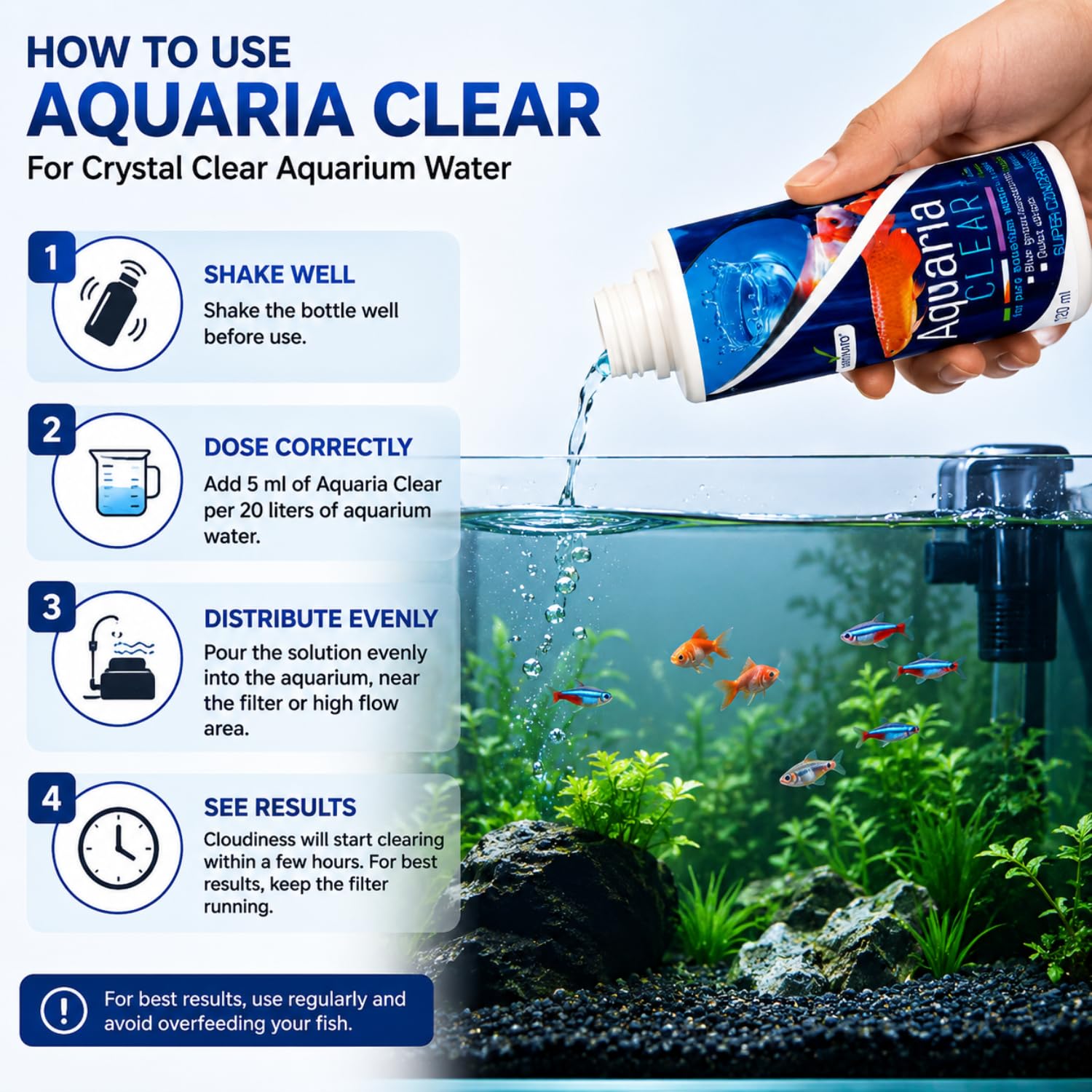 Aquatic Remedies (Pack of 1) 120ml Aquaria Clear for Aquarium Fish Tank Cloudy Water Remover | for Crystal Clear Water By Petzlifeworld 1