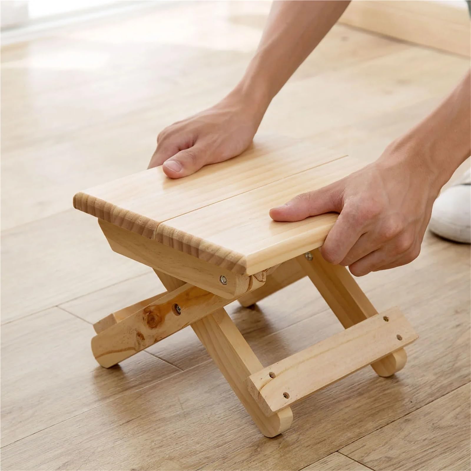 Taburete plegable de madera antideslizante, asiento de baño, cambiador de zapatos, silla de pesca, portátil, para el hogar y el aire libre, versátil y diseño