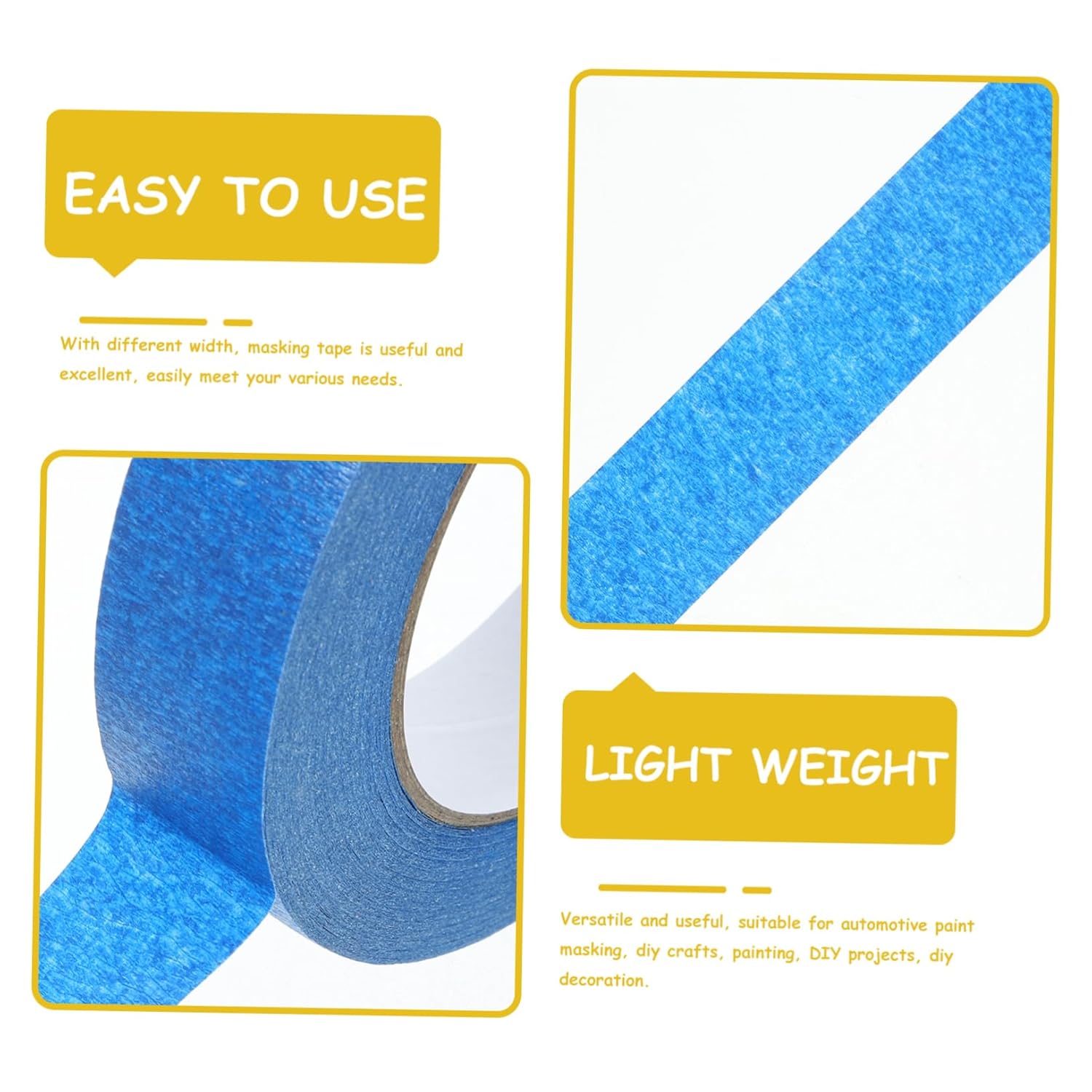 POPETPOP 16rolls Masking Tape Safe Sturdy Painters Tape for Crafts Automotive Painting and Home Projects Widths