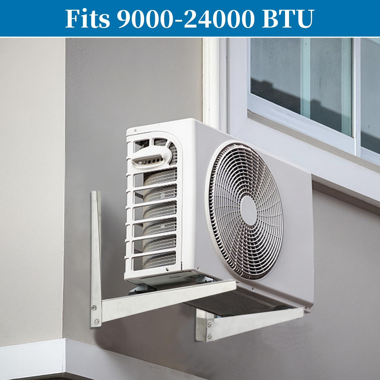 Rostfreier Stahl Klimagerät Halterung Klimaanlage-Wandmontage Robuster Wandhalter für Klimaanlagen – Stabil & universell für 9000–24000 BTU (forma de L)