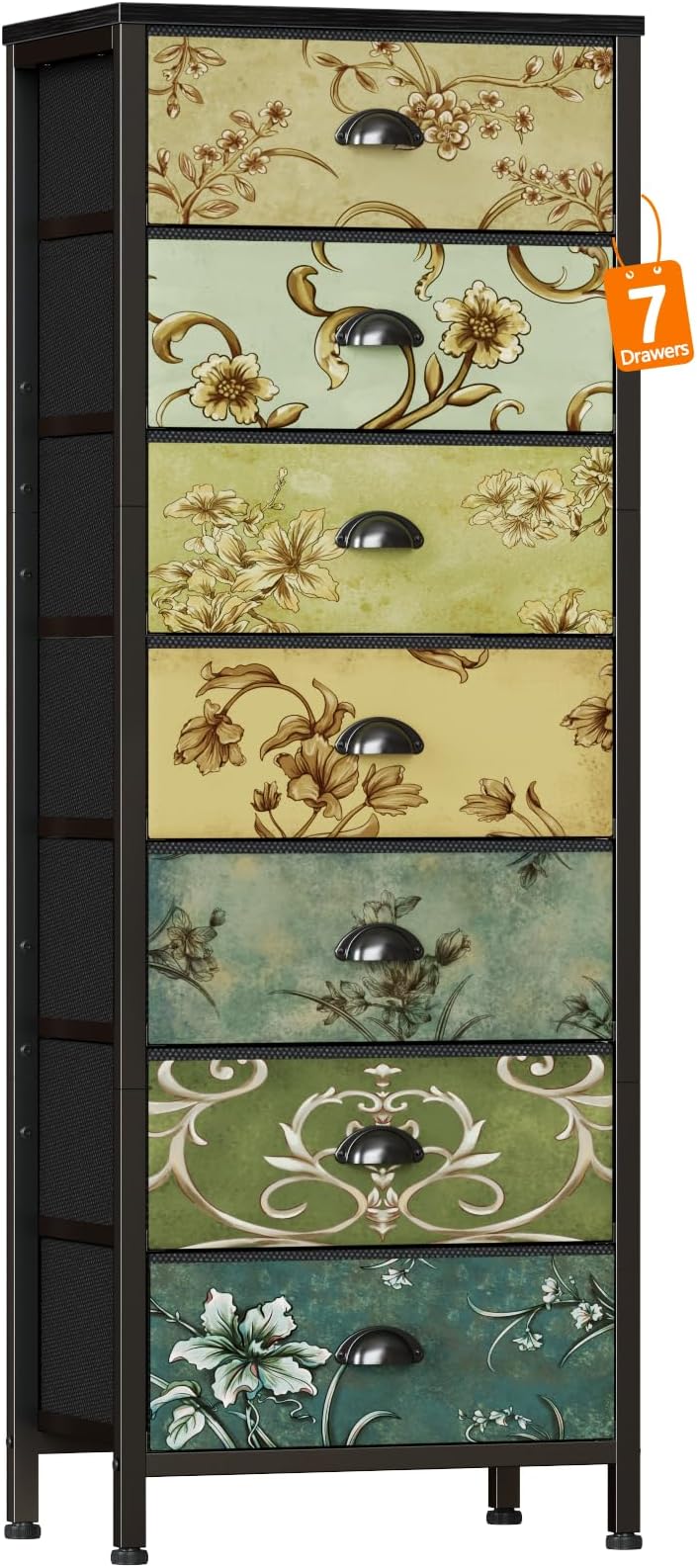 Furnulem 7 Drawer Dresser Retro Style Furniture