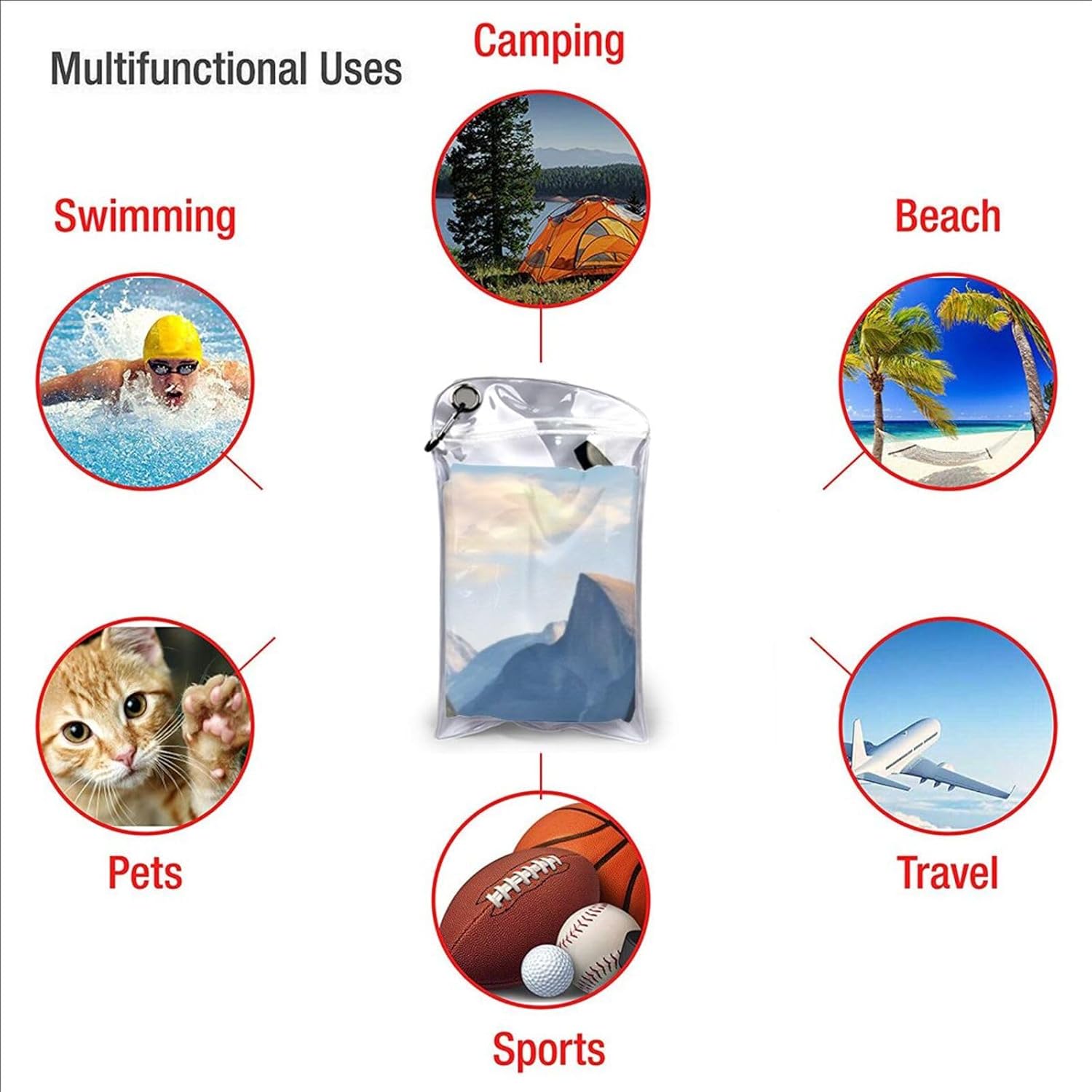 KHiry Microfiber Towel Beach Towels National Park Quick Dry Towel Soft Lightweight Travel Towels Absorbent Large Easy Pack Travel Things Beach Blanket for Gym Sports Swimming