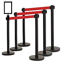 Vista 18 de VIP Crowd Control - Juego de barreras de seguridad con cinturones retráctiles, 91 cm de altura, cinturón de 198 cm y soporte de pared