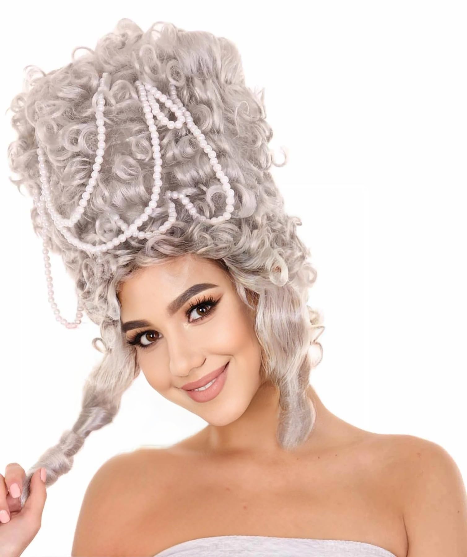 HPO Women's Baroque French Venetian Marie Antoinette Queen Grey Wig, Gray