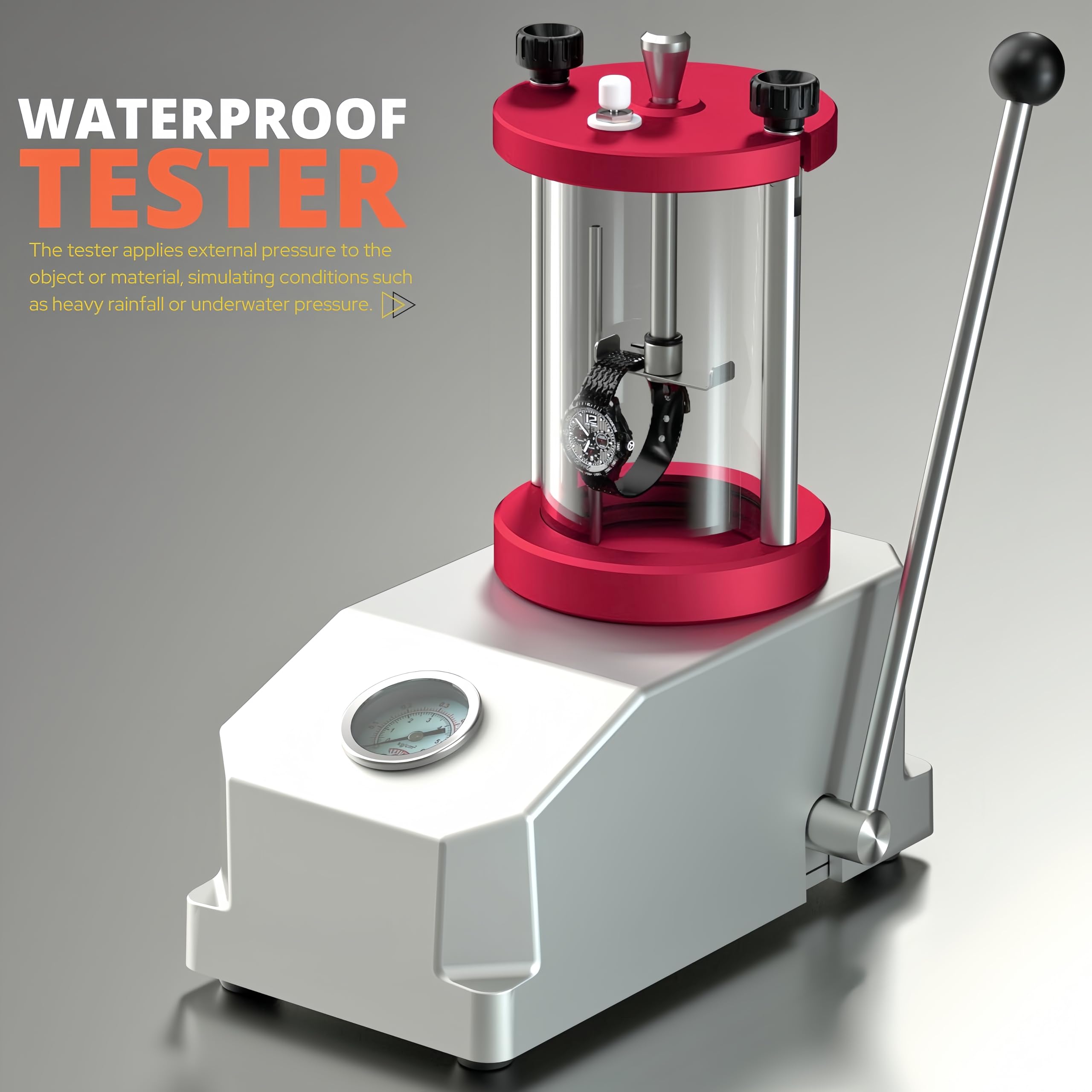Watch Waterproof Test Tool, Watch Pressure Tester, 2 Watch Case Underwater Resistance Pressure Tester Machine, Waterproof Detector for Watchmaker Watch Repair