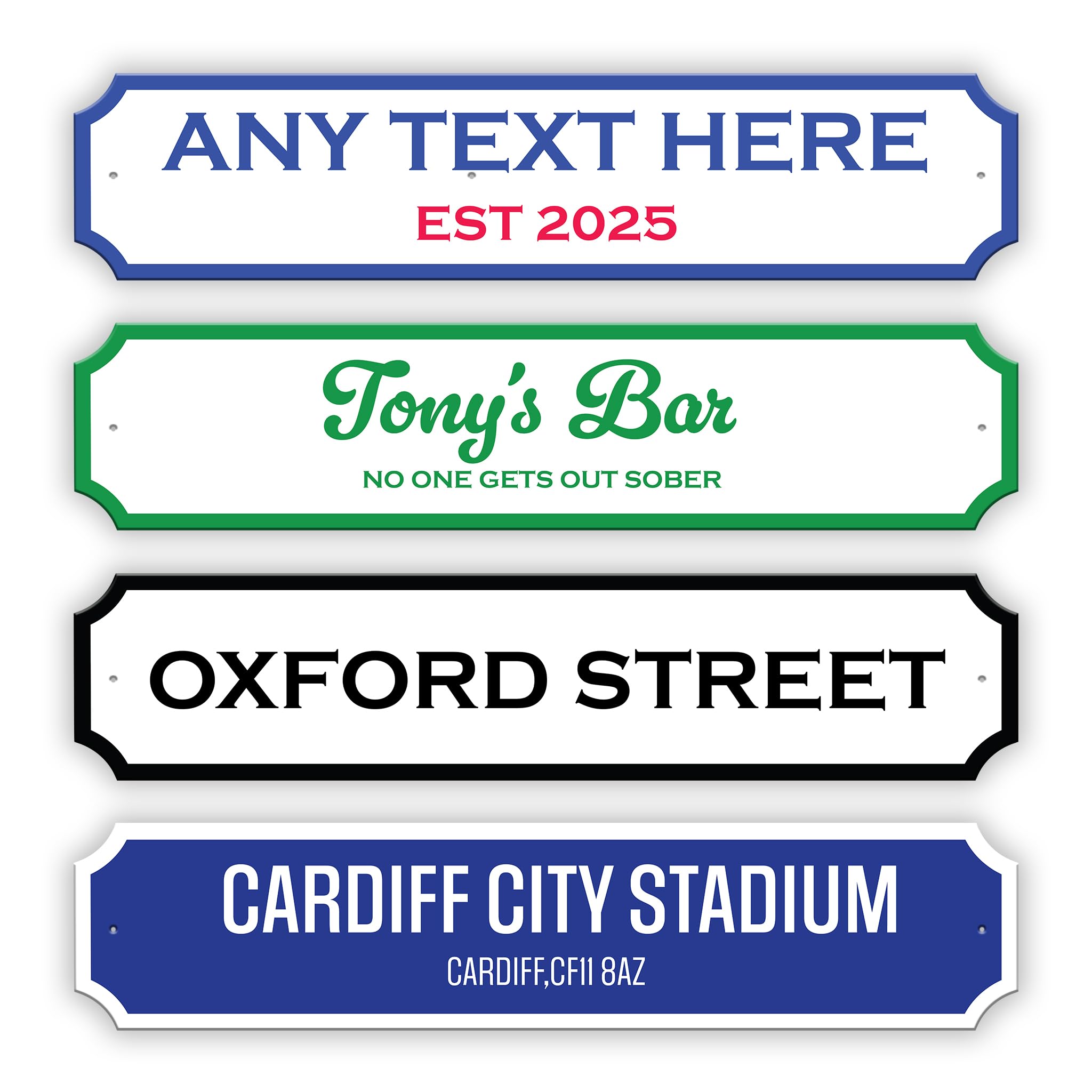 Personalised Street Road Signs Weatherproof House Name Plaques for Outside - Pub and Plaques Home Bar Custom Garden Outdoors Acrylic
