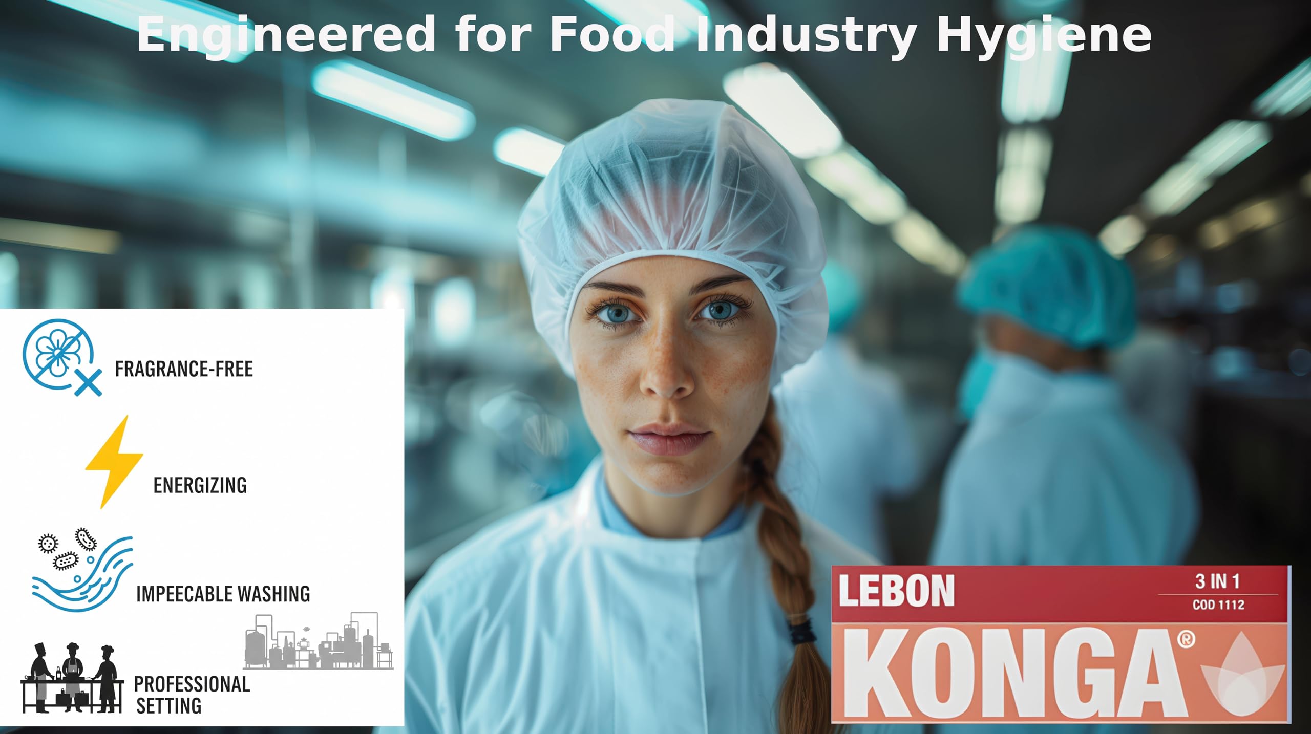 Konga 3-in-1 Duschgel: Shampoo, Duschgel & Haarconditioner | Parfümfrei | Für Lebensmittelindustrie & Gewerbe | Hautfreundlich | Schützt vor Austrocknung | 5L