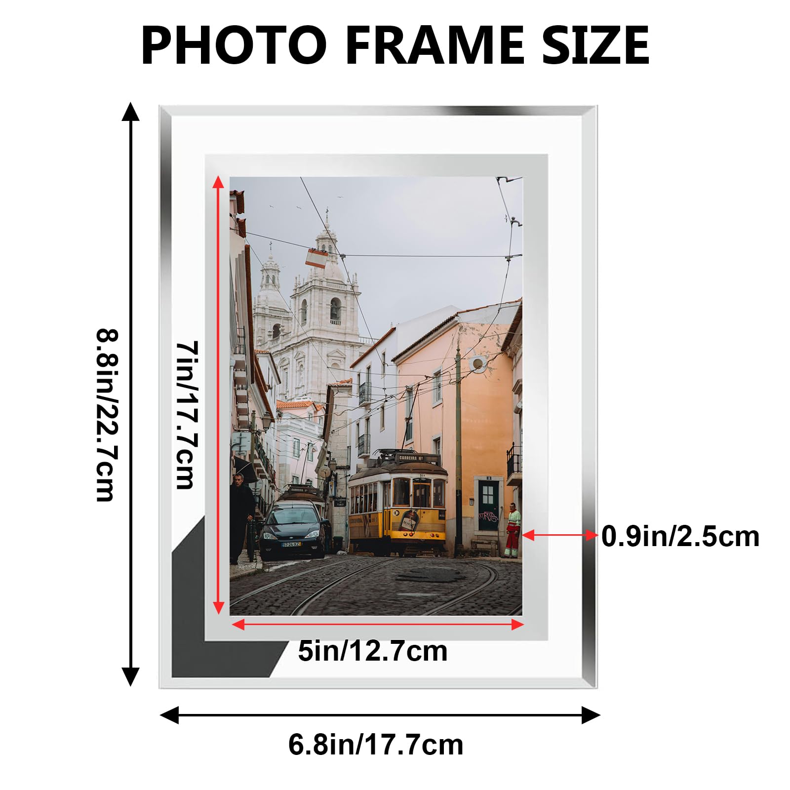 DMSELL 2 Pack Glass Photo Frame 7x5, Glass Picture Frames 7x5 for Wedding Photos,Family Photos and Home Decoration - Image 2