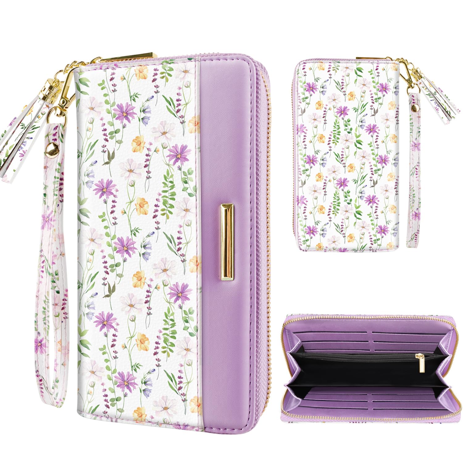 Coco Rossi Wallet for Women RFID Blocking Zipper Around Credit Card Holder