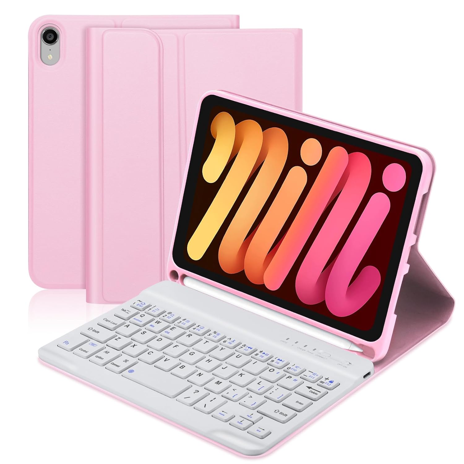 BORIYUAN iPad Mini 6 Keyboard Case 2021, Detachable Wireless Bluetooth