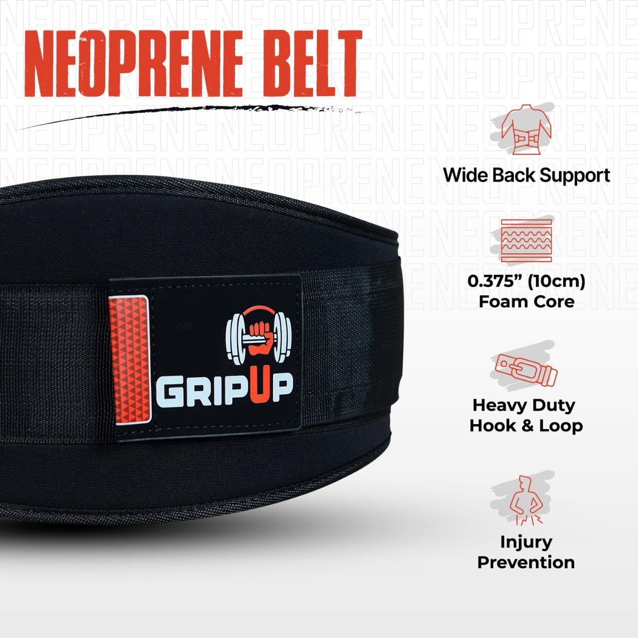 Ceinture d'haltérophilie à verrouillage automatique 6,5 pouces Support dorsal rembourré Idéal pour en salle de sport Fitness Bodybuilding Powerlifting Haltérophilie Deadlifts GP-003