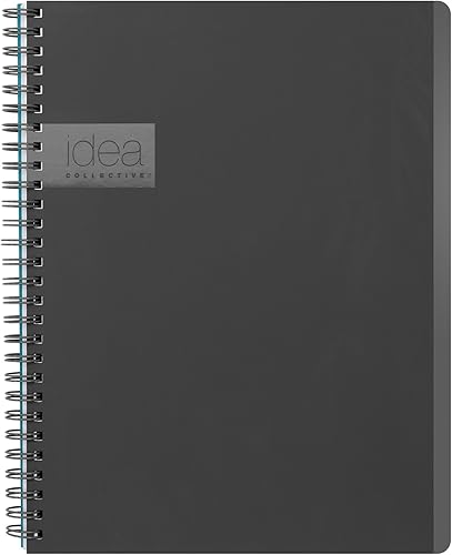 Oxford Idea Collective - Cuaderno profesional, doble alambre, 9 1/2 x 6 5/8, a rayas, 80 hojas, gris (57013IC)