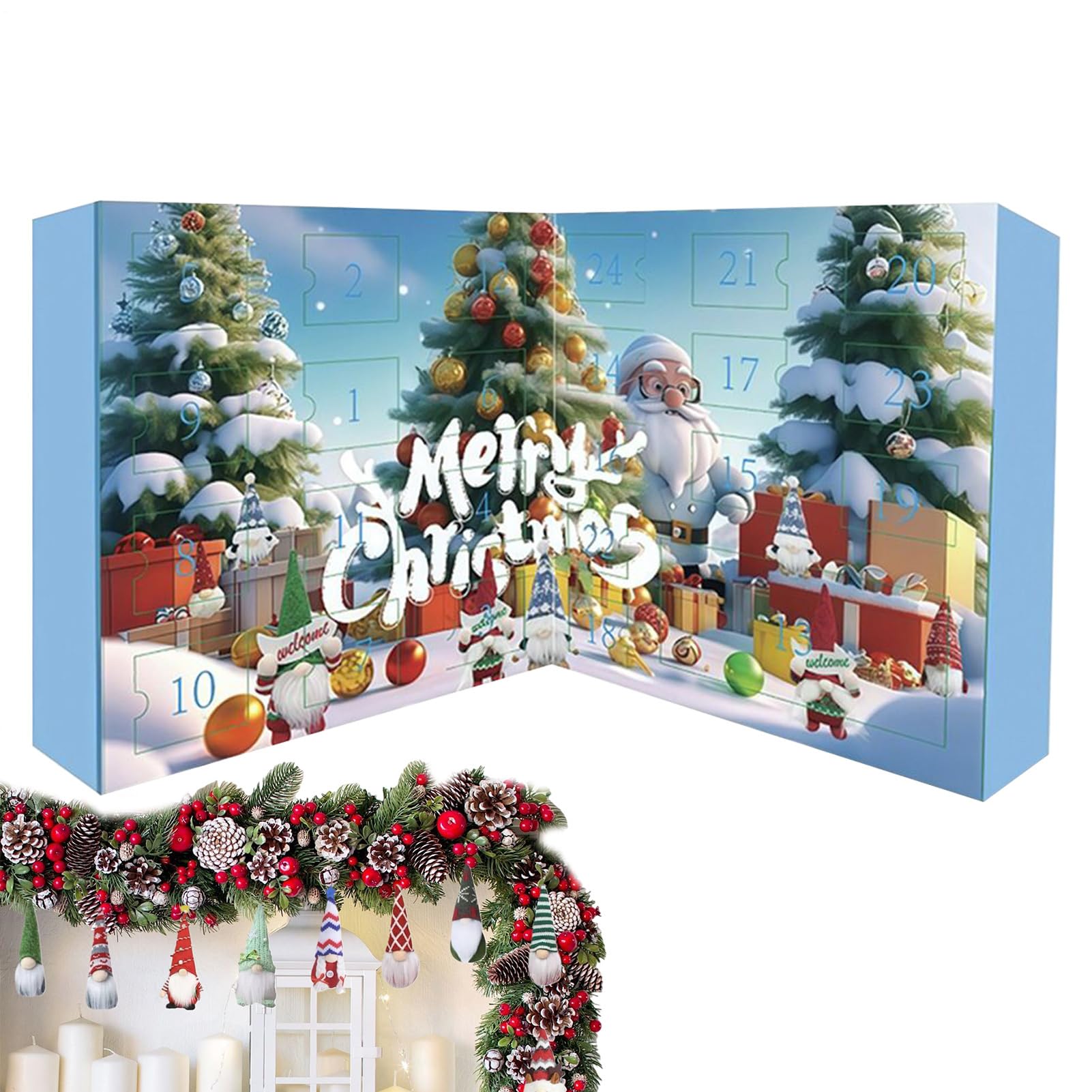 Calendario 'Avvento Di Natale Calendario Conto Alla Rovescia Di 24 Giorni | Bambole Di Gnomi In Peluche Per Bambini E Adulti Per Scrivania Mensola Libreria Camera Soggiorno