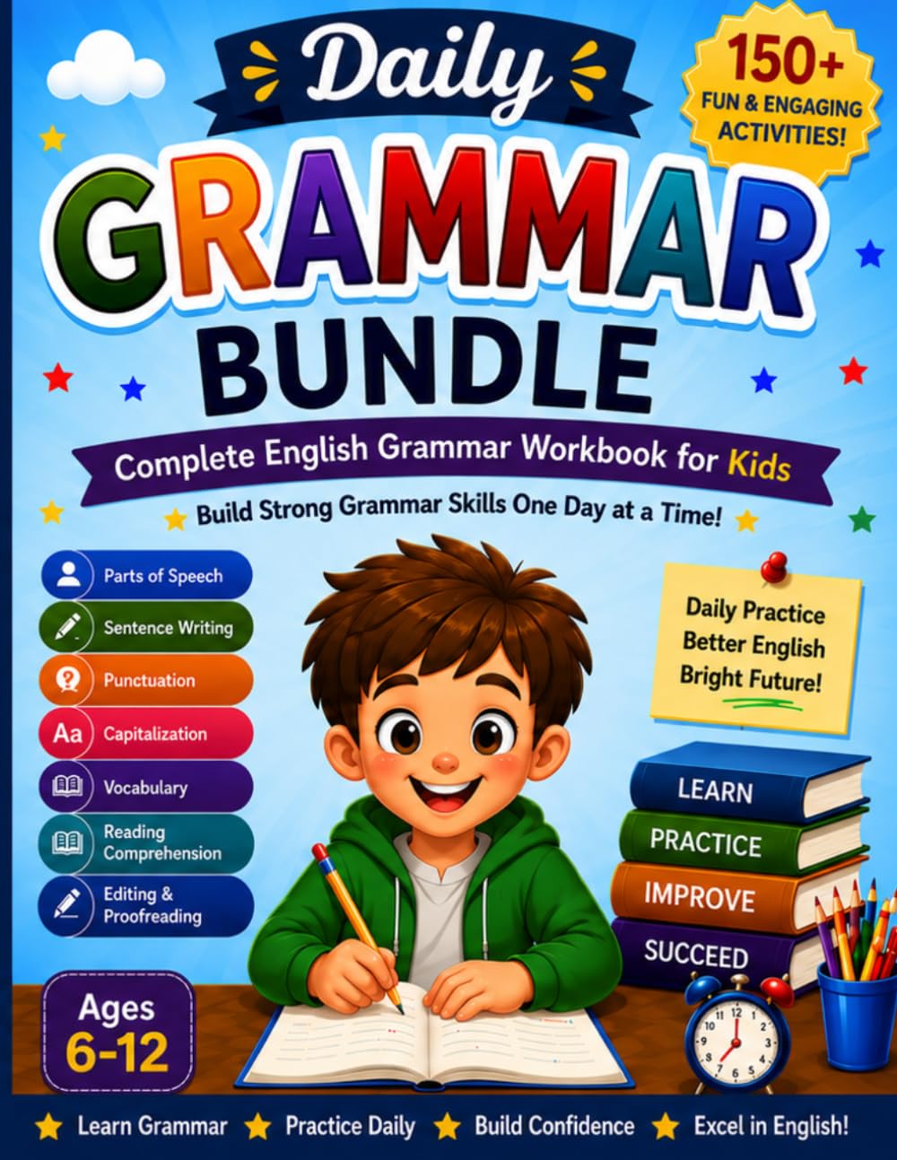 Complete English Grammar Workbook for Kids | Parts of Speech, Punctuation, Sentence Writing, Vocabulary, Reading & Writing Practice