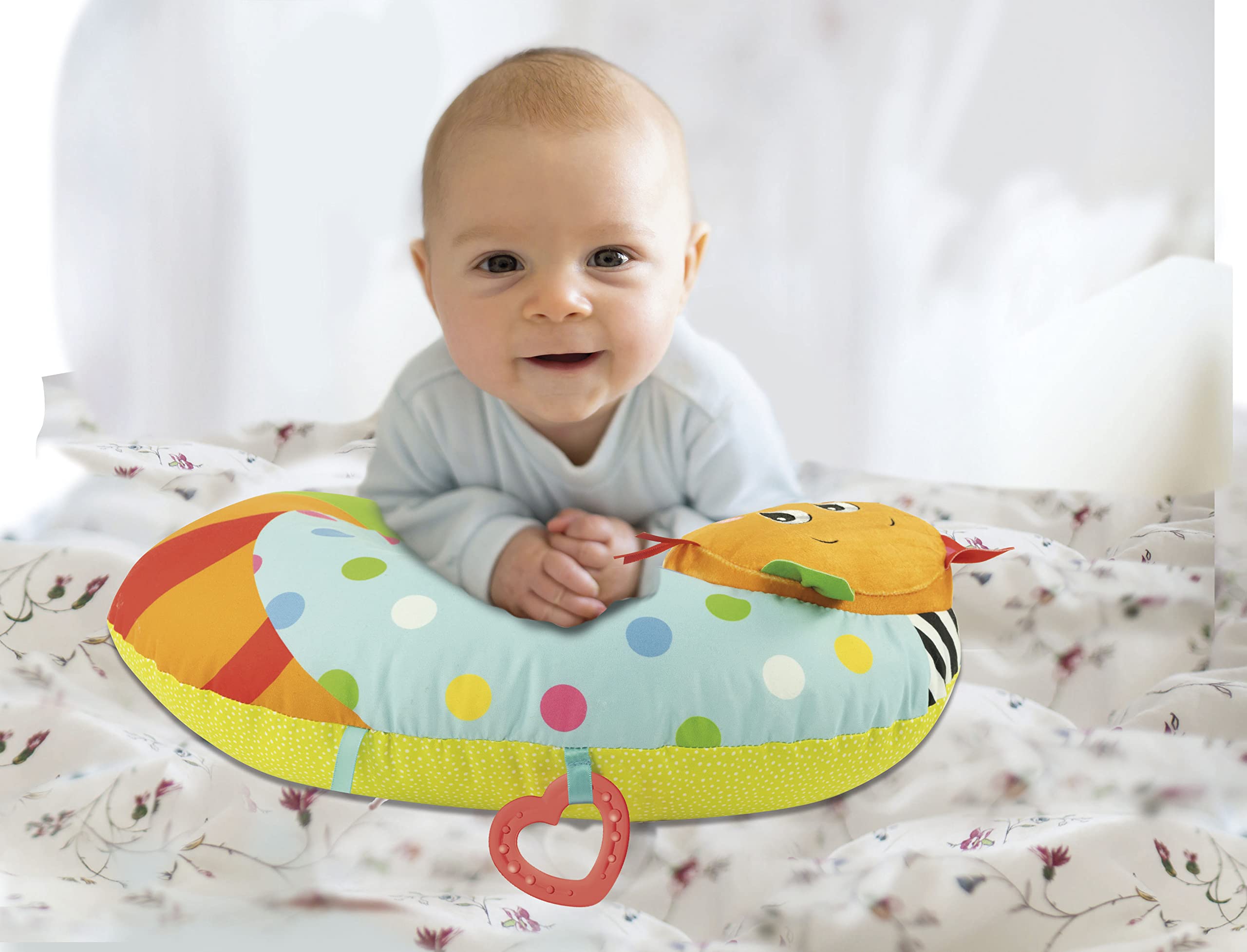 Baby Clementoni For You - Kitty Cat Cuscino Tummy Time, Gatto Peluche per Neonato 0+ Mesi, Supporta lo Sviluppo Sensoriale e Muscolare e il Gattonamento, Lavabile in Lavatrice, 17800