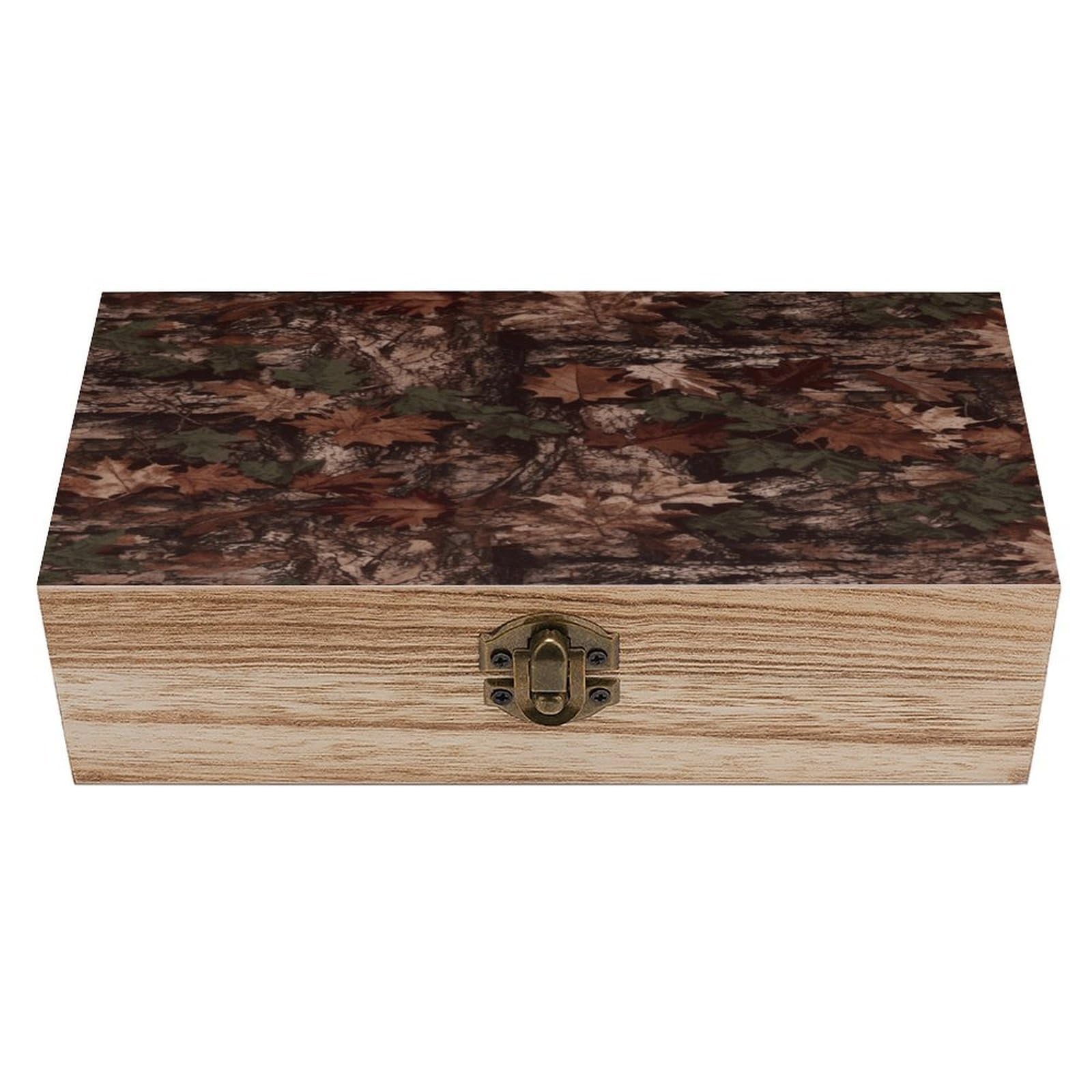 VstaDank Outfitter Tuff Camo Wooden Storage Box with Hinged Lid Natural Wooden Box Beautifully Keepsake Boxes Vintage Wood Boxes Jewelry Organizer Trinket Storage Chest Unique Gift