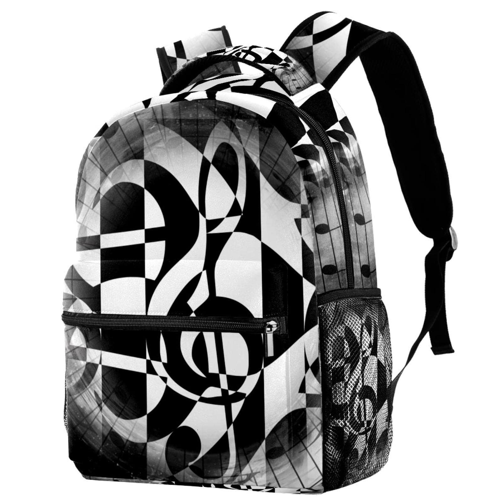 Mochila para portátil con notas musicales para hombres y mujeres bolsa de viaje 7