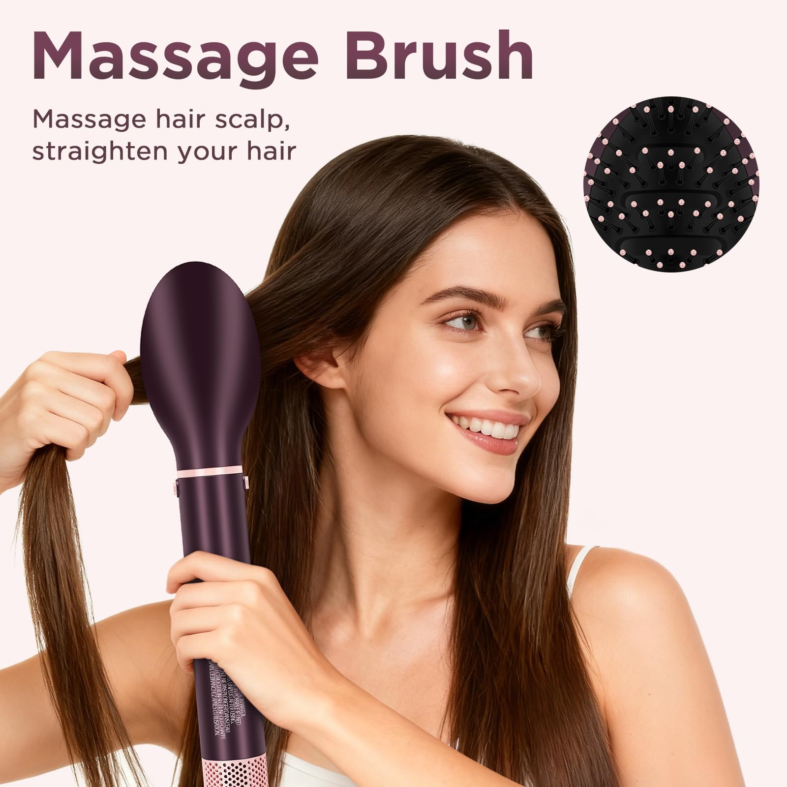 7 in 1 Air Styler, Spazzola ad aria calda MaxAIR 2.0 Multi-styler Set | Doppia tensione, ferro arricciacapelli, piastra lisciante, 110,000 RPM asciugacapelli, spazzola volumica, Jasper Plum