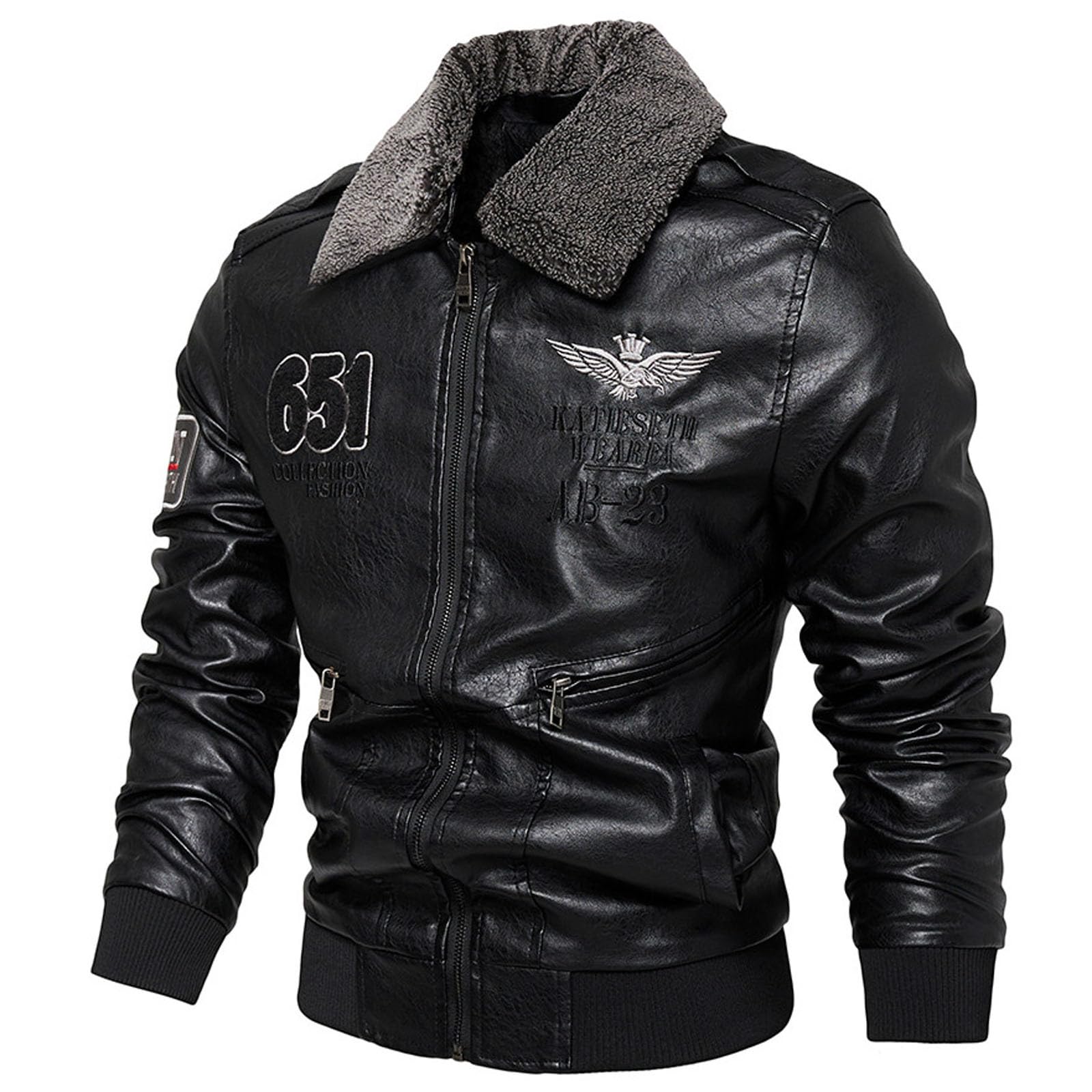 Genérico Chaqueta de para hombre, de invierno, con cuello acolchado, extraíble, estilo informal, chaqueta de talla grande