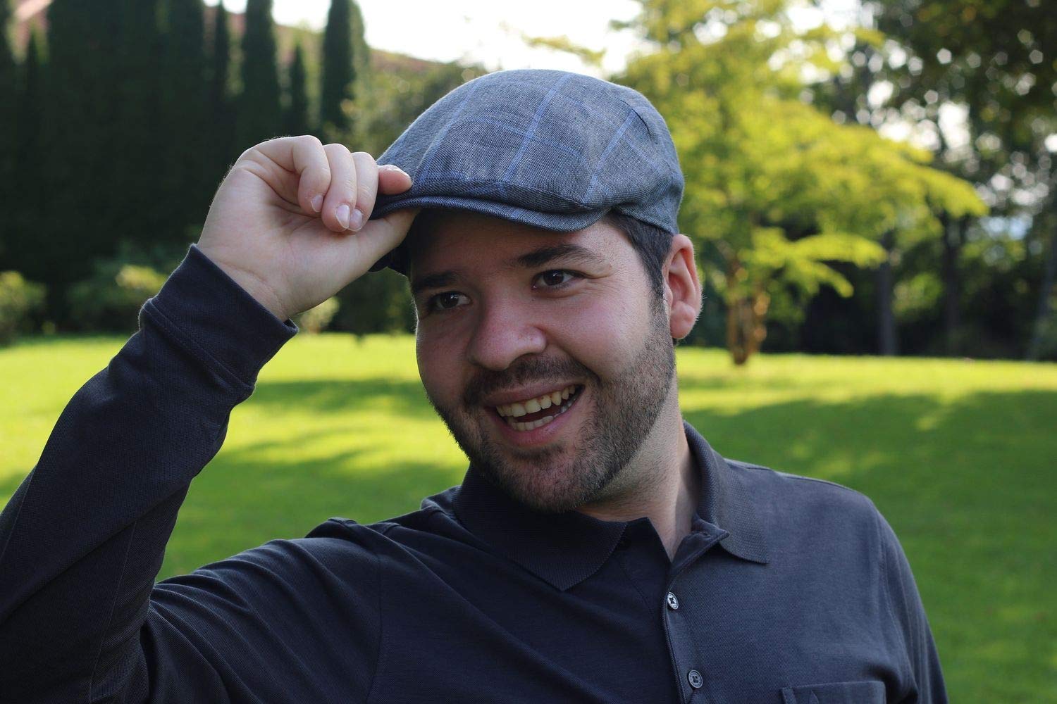 Breiter Gorra Corredera Plana para Hombre 100% Lino con Forro de Algodón, Especialmente Ligera y Cómoda