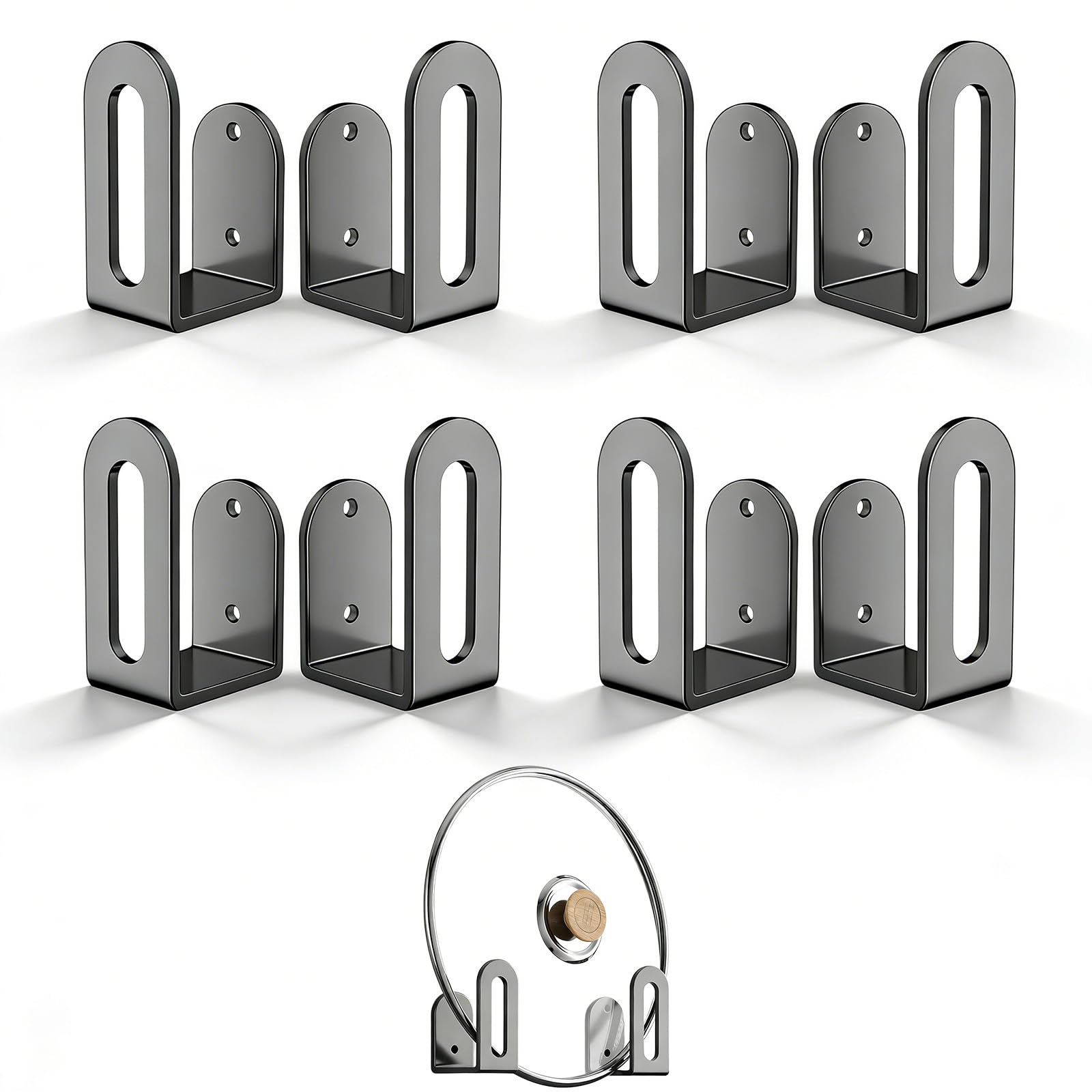 Support Planche A Decouper 8 Pièces Porte Couvercle Cuisine Range Couvercle Casserole Autocollant Pour Organiser Votre Cuisine, Votre Salle De Bain Et Votre Salon