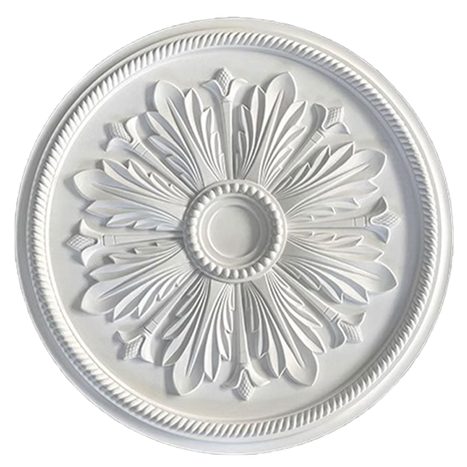 Foelanne White E White Round Pu Ceiling Medallion, Multiple Sizes 24.5-67Cm(,61Cm)