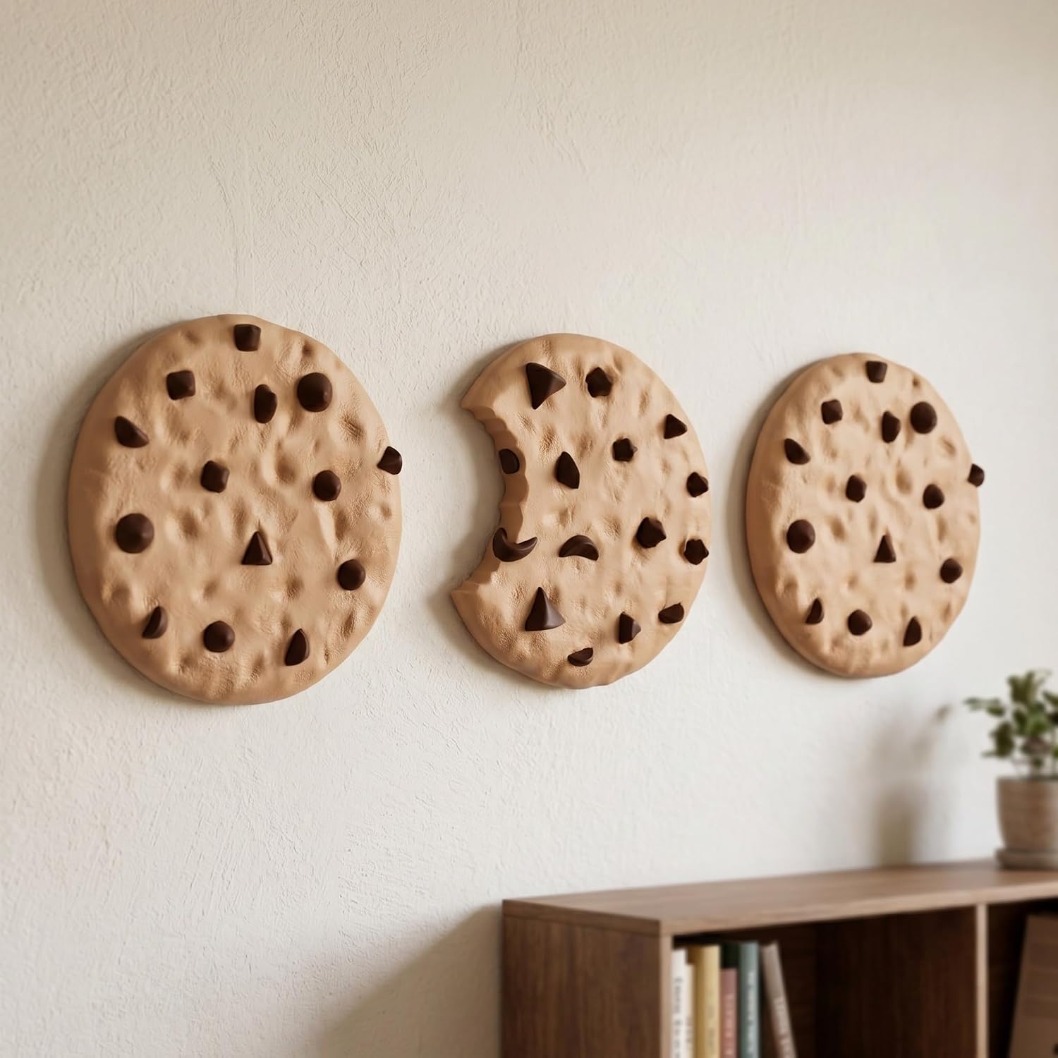 Fuutreo 3 Pcs 3D Sprinkle Sugar Cookie Wall Art, 6 Inch 3D Faux Cookie Wall Sculptures Kawaii Foodie Hanging Home Decor for Kitchen Bakery Room Birthday Baby Shower Party Decorations Gift Supplies