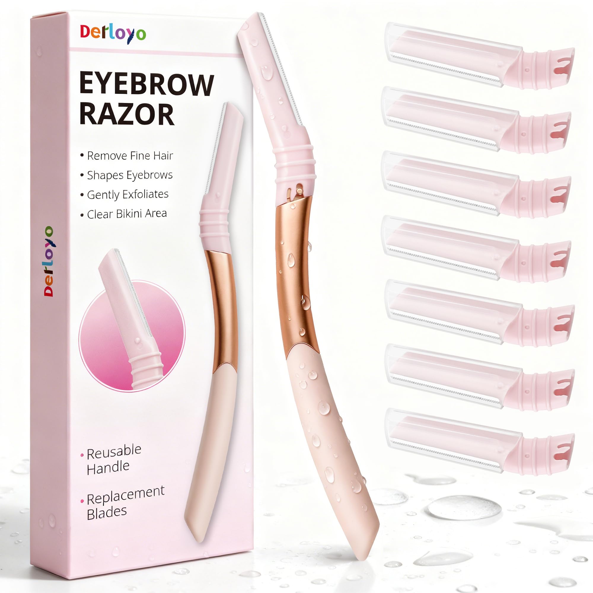 Eyebrow Razor,Face Razor, Dermaplane Razo with Protective Silicone Cap