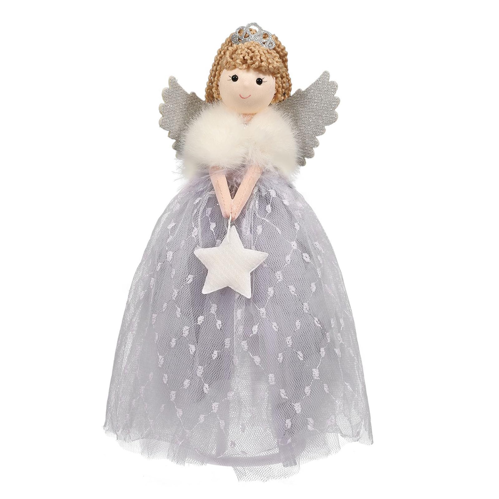 Angelic Child Figurine Doll Handcrafted Tree Toppers Star Ornament Holiday Party Decoration Festival Season Ornament Resin Angelic Figurine Holiday Decoration