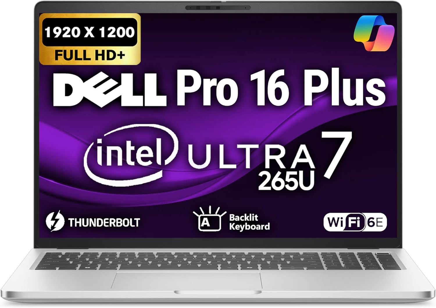 Dell Pro 16 Plus PB16250 Business Laptop 16" FHD+ Intel Ultra 7-265U, Oemgenuine Customized Laptop, 16GB / 32GB / 64GB RAM, 512GB / 1TB / 2TB SSD, Wi-Fi 6E, Backlit Keyboard, Webcam, RJ-45, Win 11 Pro
