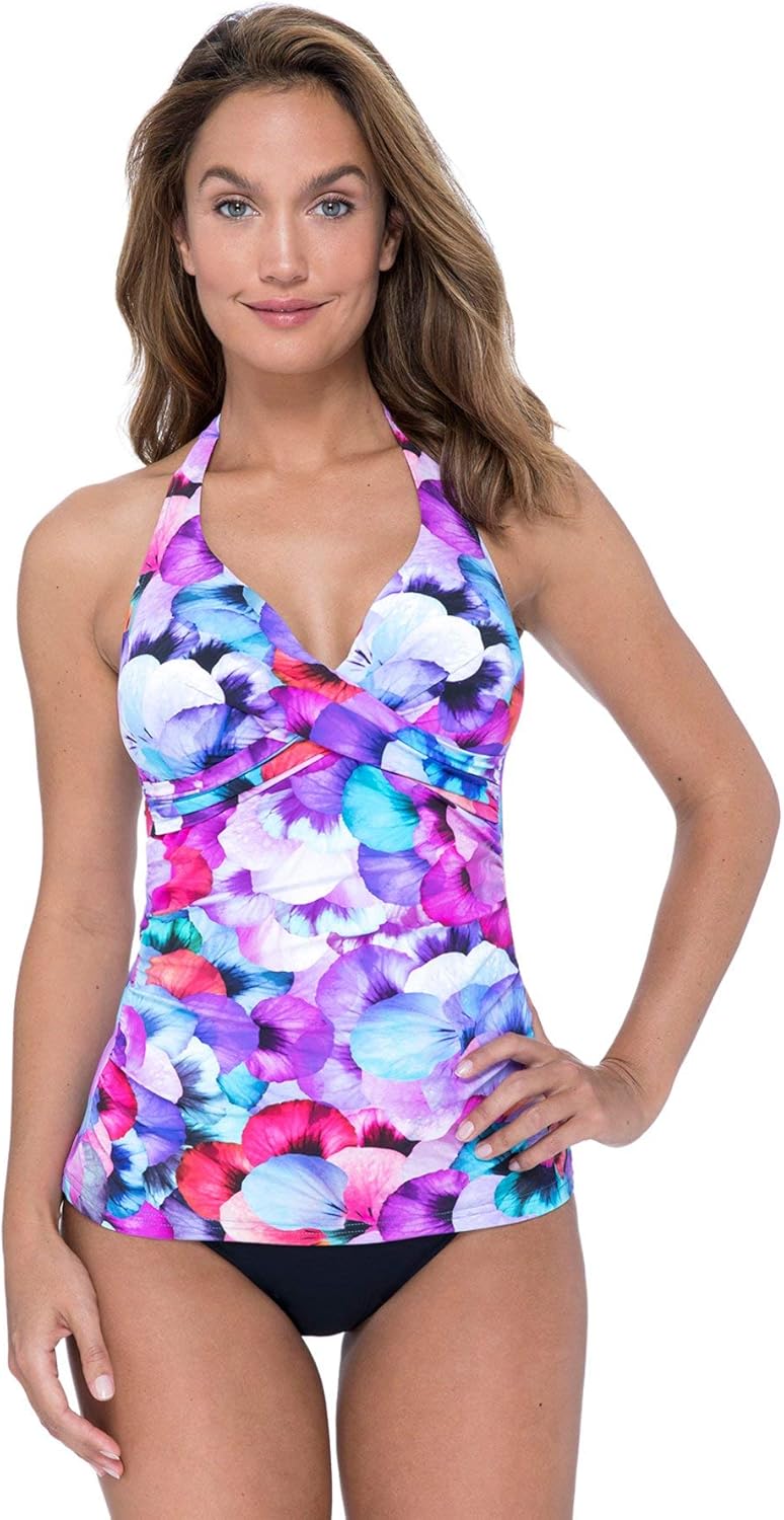 Profile by Gottex Women's Twist Front Halter V-Neck Tankini Top Swimsuit