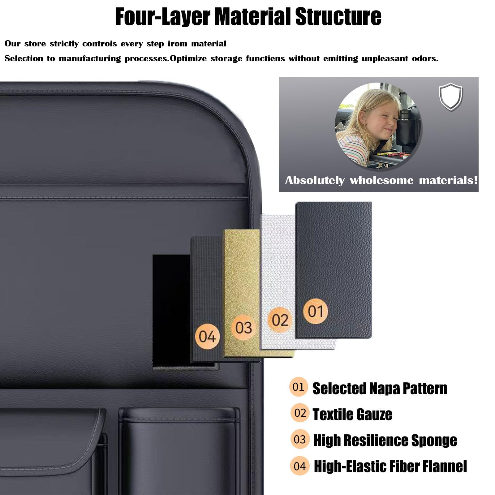1 Packung – Auto-Organizer, Rücksitz-Organizer, Rücksitz-Organizer, Rückenlehnen-Organizer. (schwarz)