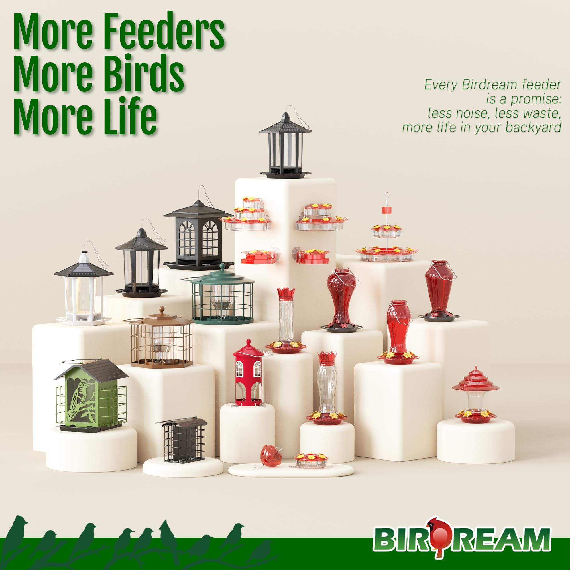 Birdream Comederos de colibríes de ventana para exteriores, con ventosas fuertes y 7 puertos de alimentación, fácil de usar y mantener, regalo para los amantes de los pájaros, comedero de plástico