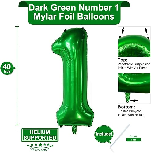 Miniatura 9 de Globo gigante de 40 pulgadas de color verde oscuro con número 5, de gran tamaño, gigante, de mylar de dígitos, de color verde oscuro, para