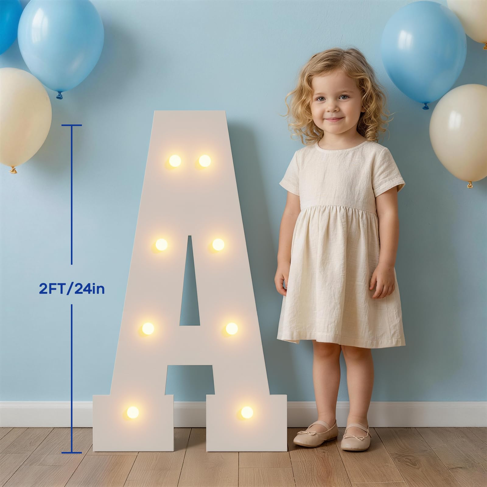 Lettres C pour chapiteau – Lettres lumineuses de 0,6 m – Décoration de fête pour anniversaire, mariage, remise de diplôme – Assemblage facile – Lettre C mosaïque de 61 cm