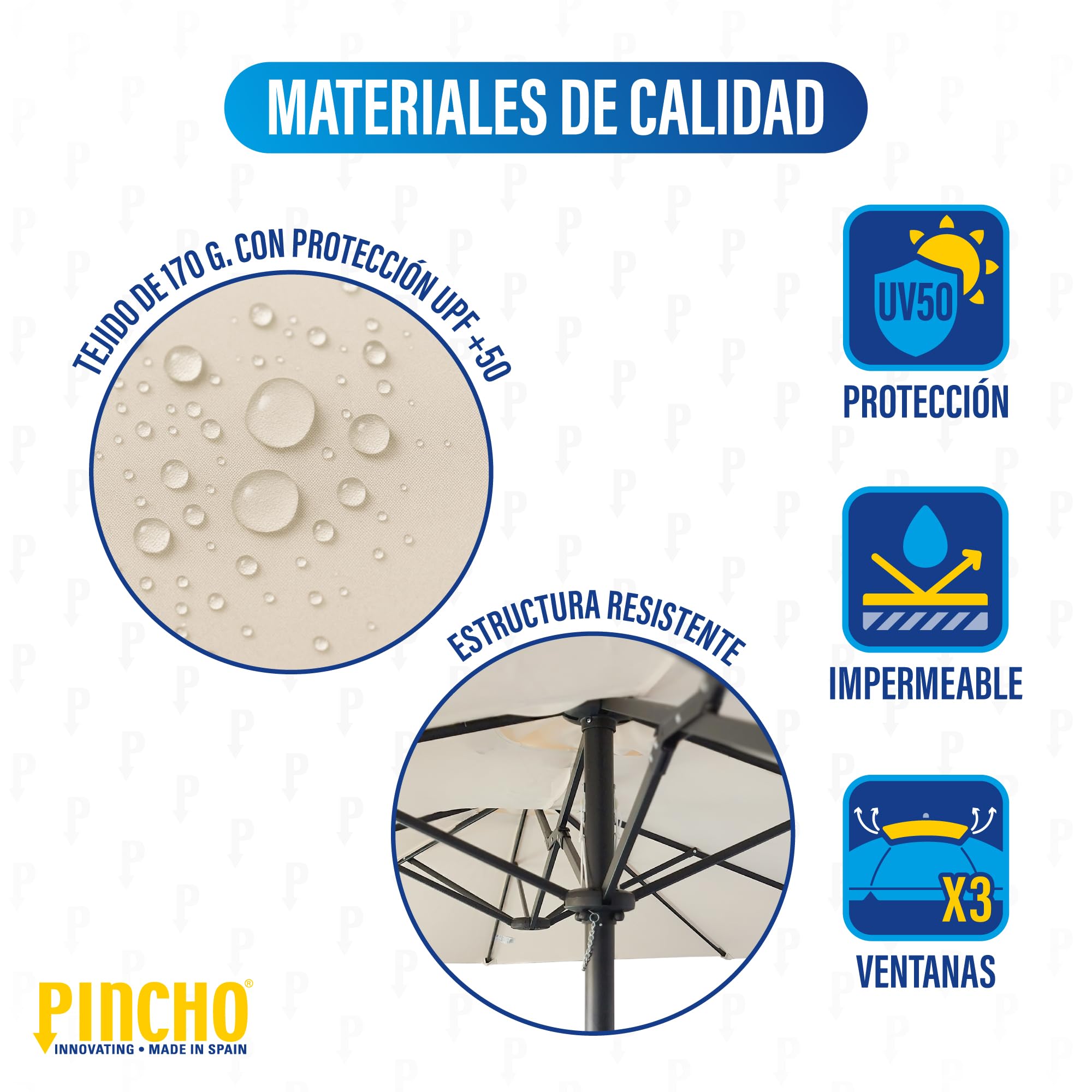 Pincho Sombrilla Parasol Doble para Jardín 4,60x2,70x2,38 m Sombrilla Gigante Anti UV con Manivela para Exterior Patio Terraza Piscina Color Beige