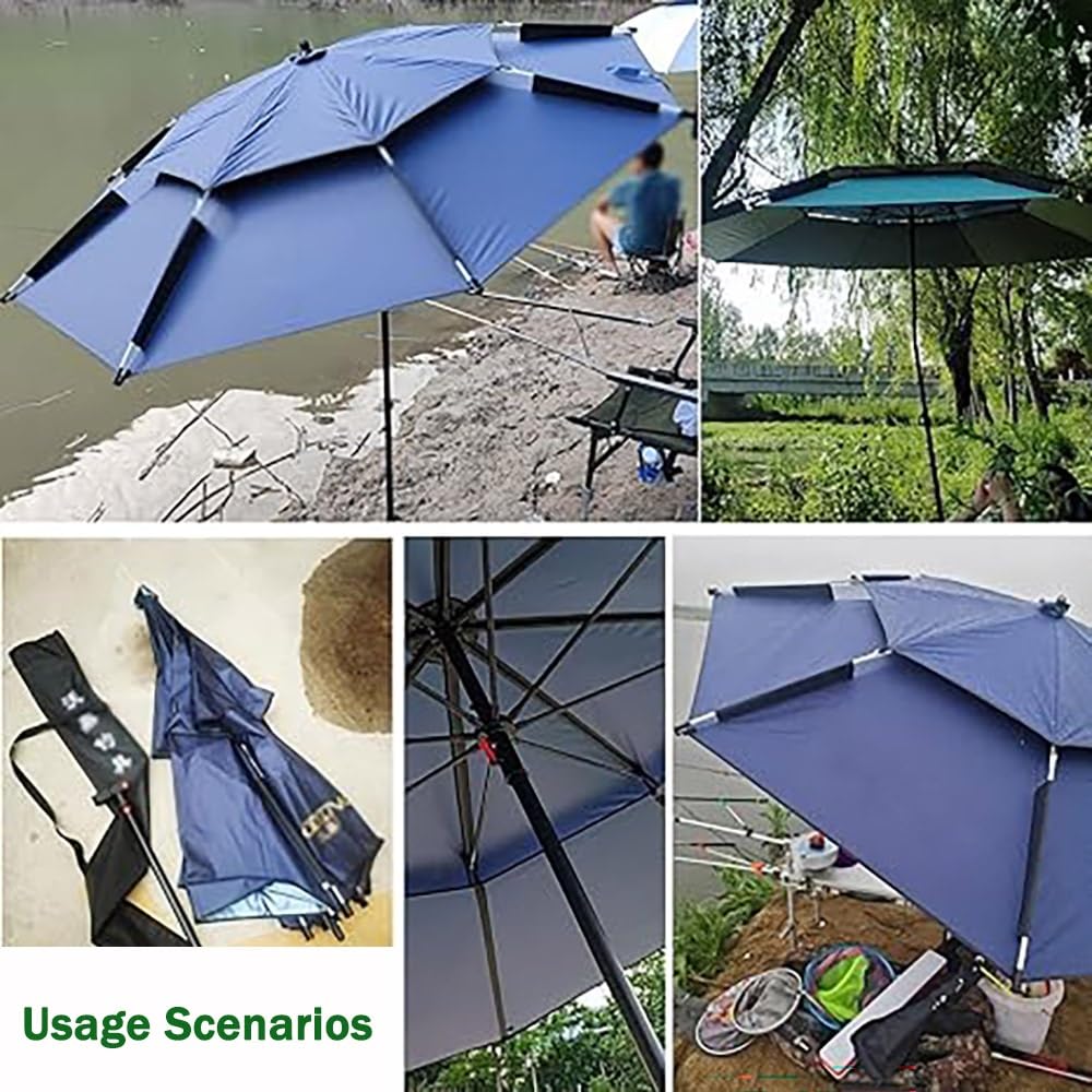 Ombrellone da pesca portatile, parasole da 6,5' 7' 8' per esterni, patio, giardino, campeggio, spiaggia, piscina, golf, giallo 2,2 m/7,2 piedi