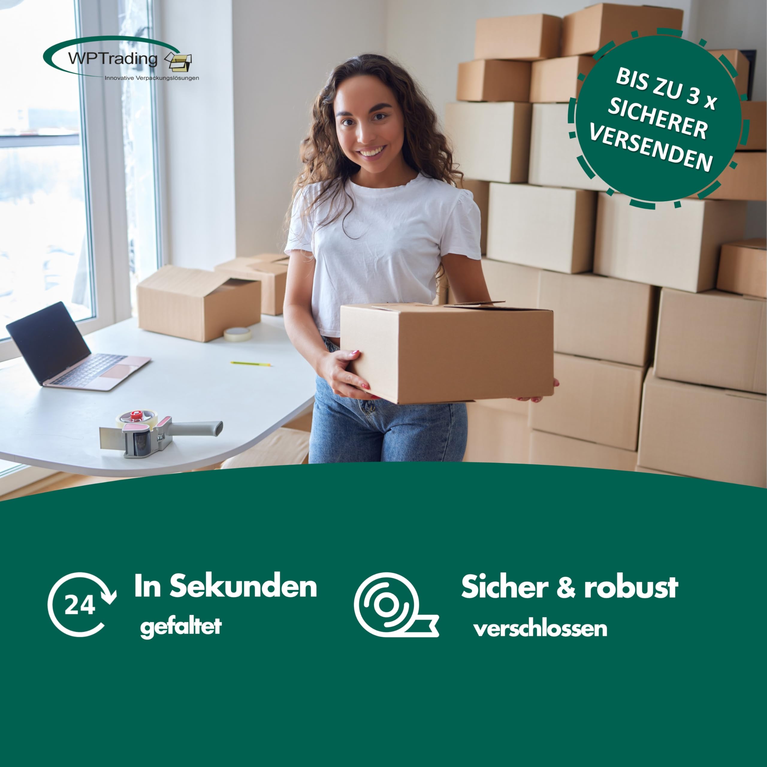 10 Stück Versandkarton 2-wellig 485 x 385 x 370 mm Wellpappe (Nr. 2W-5) Braun - Kartonagen für Warenversendung, Paket & Päckchen groß (L) - Karton Versandverpackung extra stabil