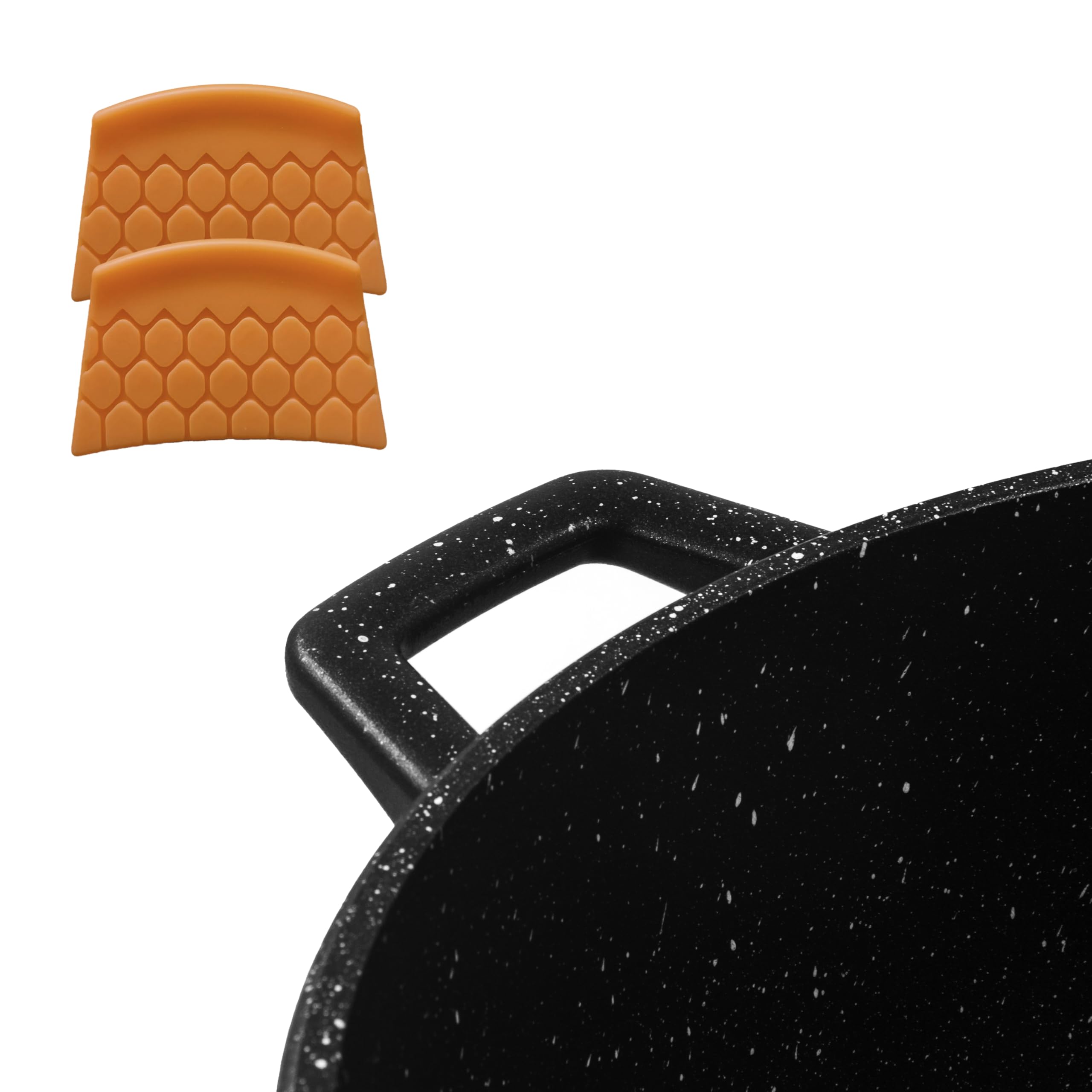 zanetti, Casseruola XL Chef, Pressofusa Antiaderente, Adatta a Tutti i Piani Cottura, Incluso Induzione, Fondo 6mm, Coperchio in Vetro, Manici in Silicone, Diametro 32 cm