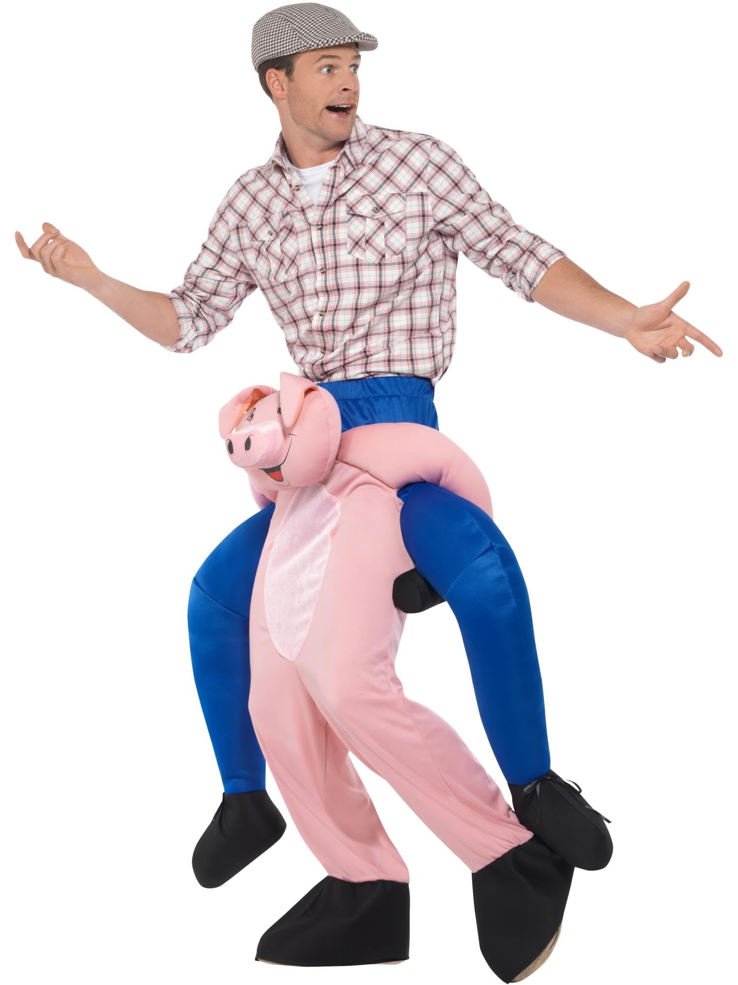 Piggyback Pig Costume, Pink, One Piece Suit with Mock Legs