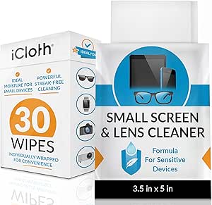 iCloth Eyeglass Cleaning Wipes: Easy and Fast Lens Cleaning and Screen Cleaning Wipes for Reliable, Streak-Free Screen Wipes - Individually Wrapped for Convenience