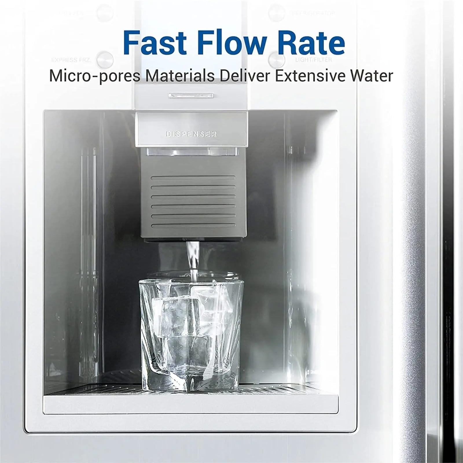 Cartuccia filtro acqua frigorifero, rimuove efficacemente cloro e odori, compatibile con produttori di ghiaccio, durata di servizio di 6 mesi, adatta for il modello PWF-1 (confezione da 2)