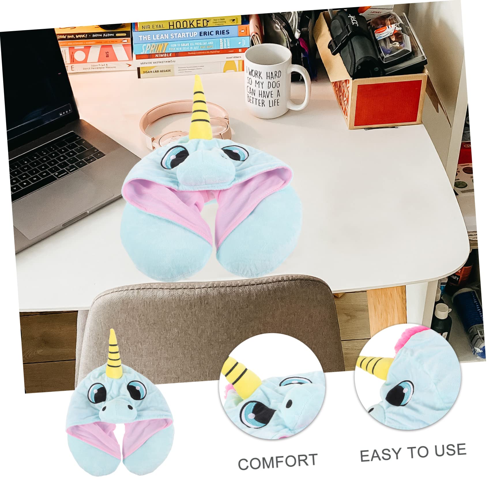HANABASS Almohada Cervical con Capucha Forma para Viajes Oficina y Siesta Almohada De Viaje Cómoda y Adorable Cuello