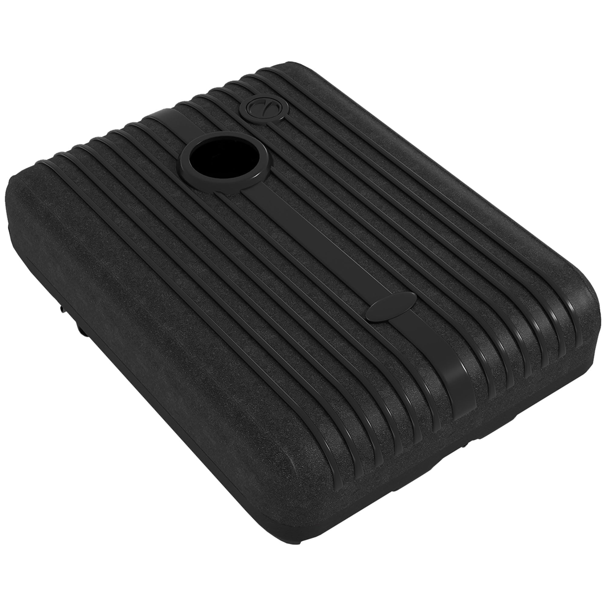 Outsunny Base per Ombrellone da Giardino in HDPE Riempibile 130mm Nero | Basamento per Ombrellone Decentrato, 70 kg Acqua o 90 kg Sabbia, Supporto con 2 Rotelle, Maniglia