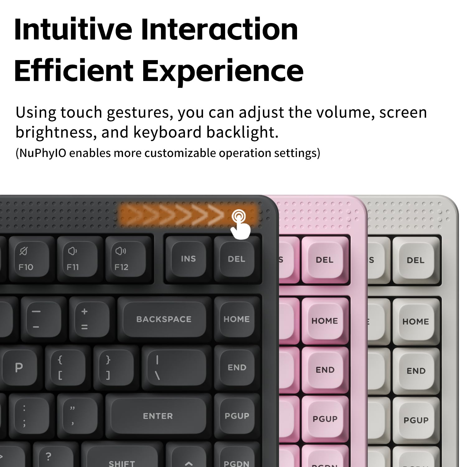 NuPhy Node75 Tastiera meccanica wireless, tastiera personalizzata hot swappable del 75%, tastiera da 82 tasti per computer e gaming, supporta gesti touch, copritasti PBT, retroilluminazione RGB