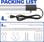 Barrina BS84 LED Magasiner les lumières pour l'atelier 4FT, 84W, 10000LM, 5000K Installation de lumière pour garage, sous-sol, suspension ou montage à glissière, ETL, 4 Boîtes