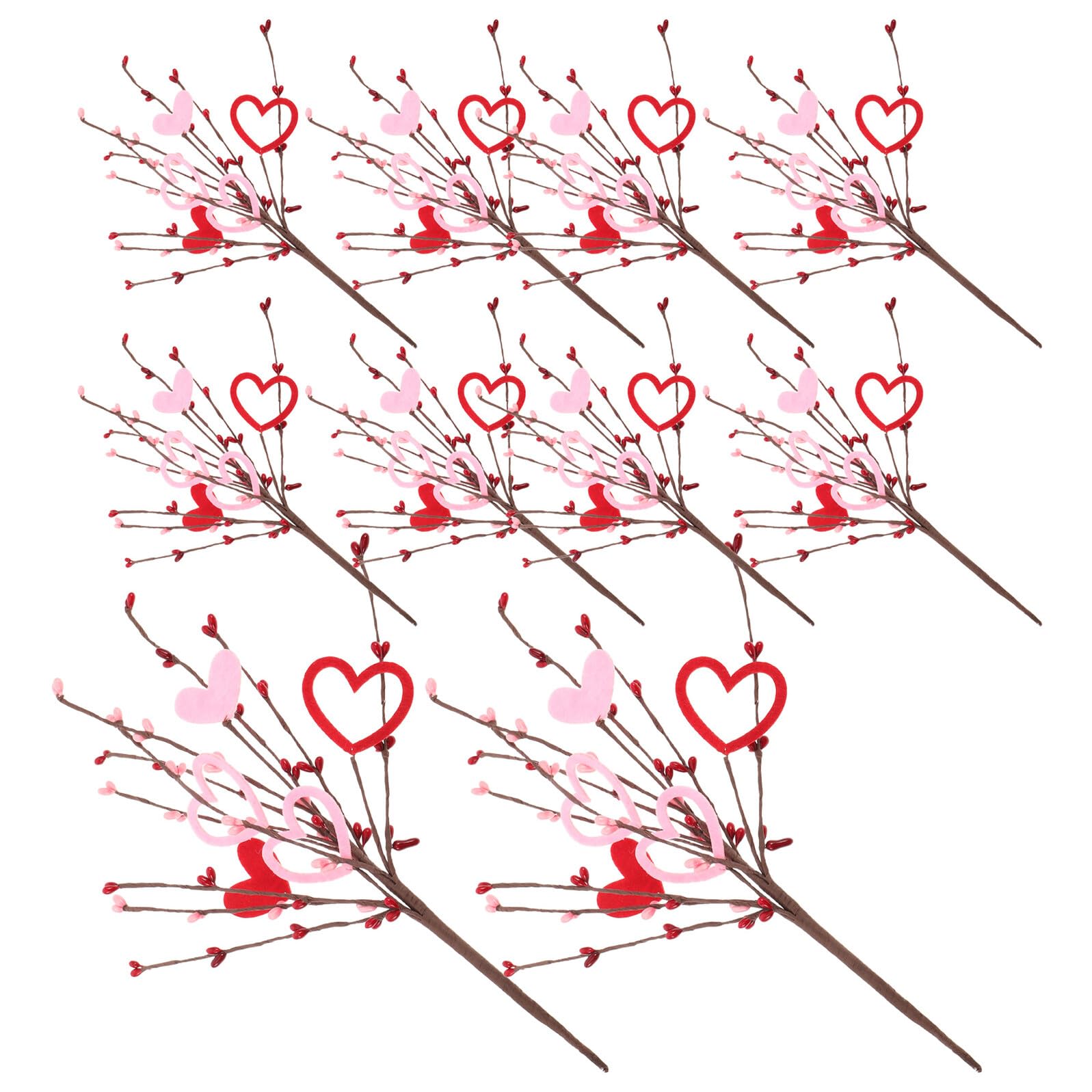 Bouquet décoratif Saint-Valentin avec baies rouges en cœur pour présent romantique durable