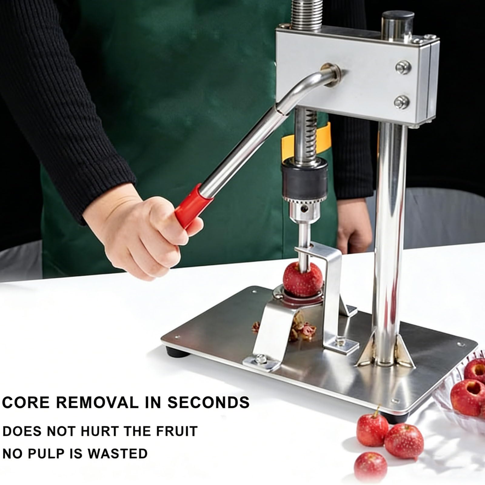 Herramienta de extracción de descorazonadores de frutas, descorazonador manual de semillas de espino de acero inoxidable con 4 cuchillas reemplazables, removedor de frutas de cocina para uso doméstico