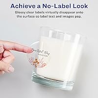 Vista 2 de Avery Glossy Clear Round Labels, Sure Feed Technology, 2" Diameter, 120 Glossy Clear Labels, Print-to-The-Edge, Laser/Inkjet Printable